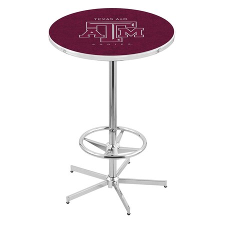 Holland Bar Stool Co 42" Chrome Texas A&M Pub Table L216C4228TexA-M